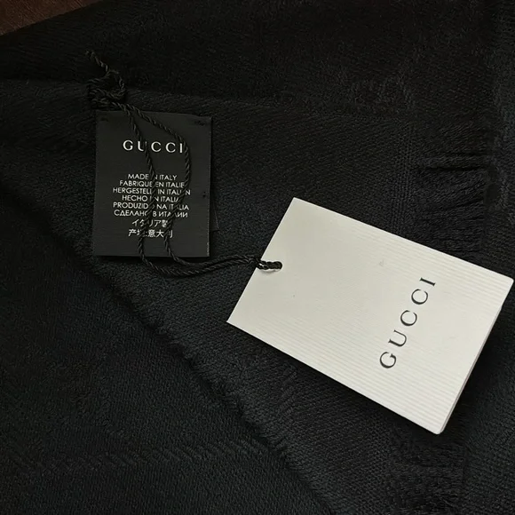 Gucci🖤GG Jacquard pattern knitted scarf - Picture 3 of 6